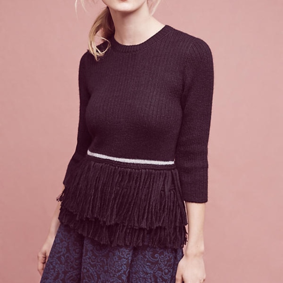 ANTHROPOLOGIE - HARARE - Fringed Pullover small - Picture 1 of 7